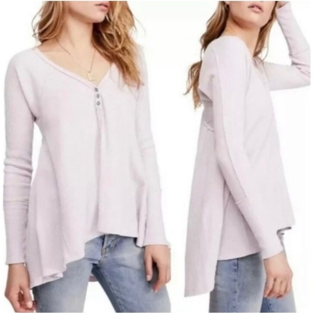FREE PEOPLE | WE THE FREE Oversized Citrine Henley Long Sleeve Top Women’s XS